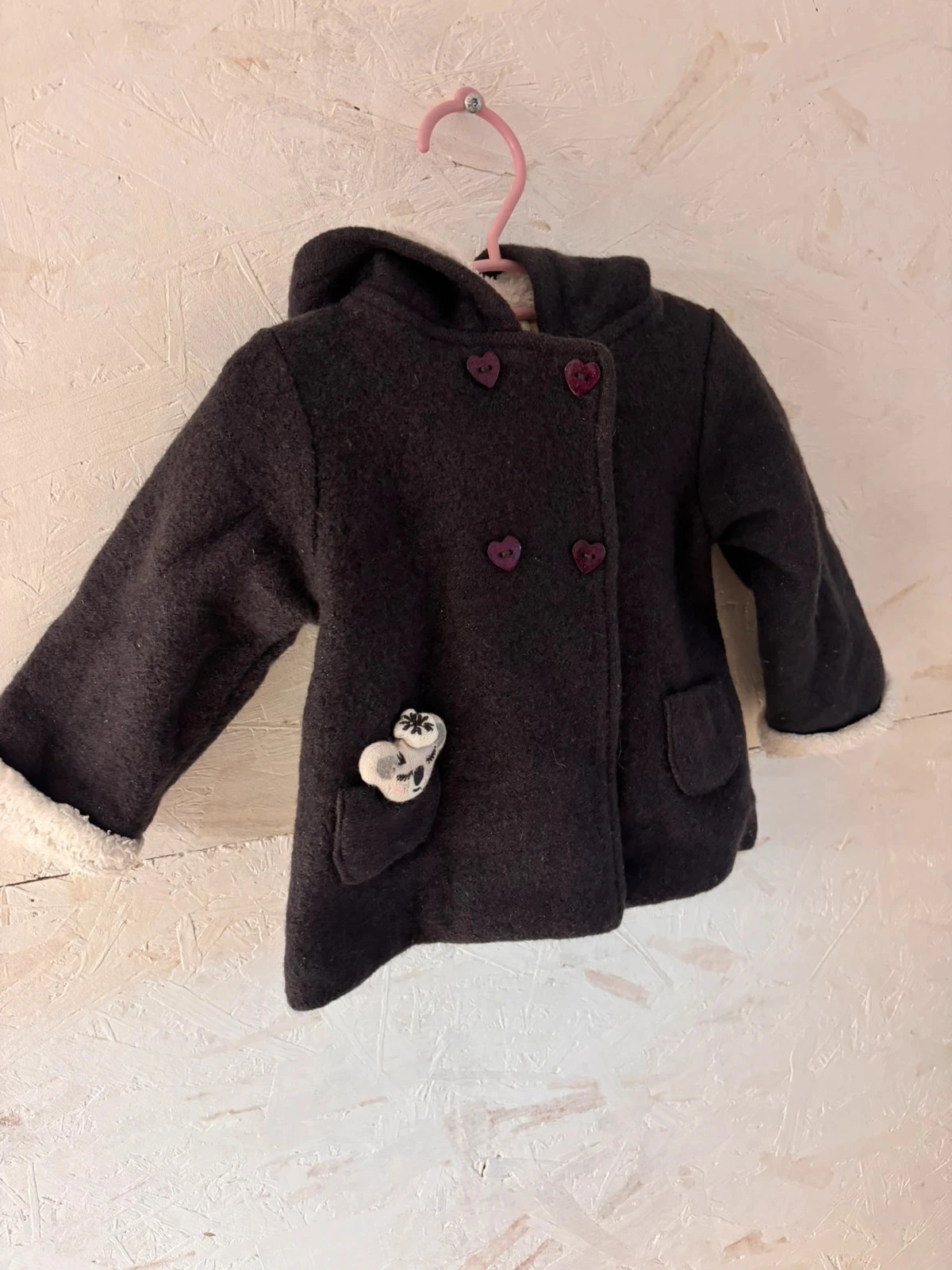 Plush-lined hooded coat with fur trim – Du Pareil au Même – 18 months (80 cm) – photo 2